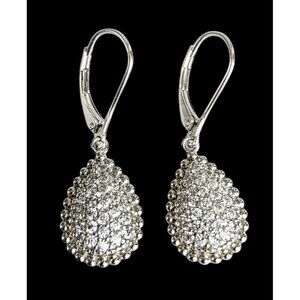 New Tocara Sterling Silver Earrings DiAmi Crystal Teardrop Cluster Dangle Drop
